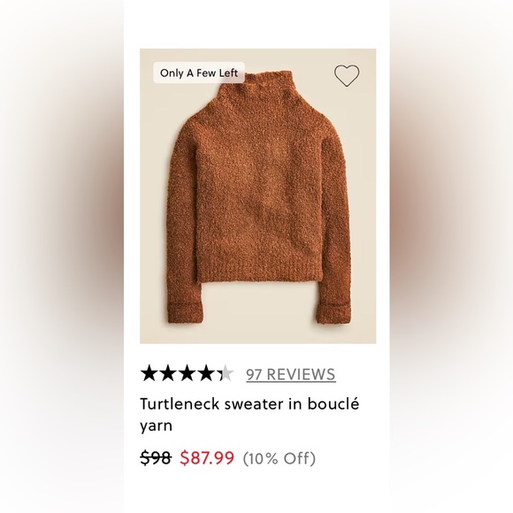 J Crew Turtleneck sweater in boucle yarn NWOT - Picture 11 of 13